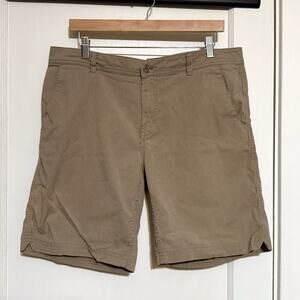 Toad & Co Men’s 34 Shorts Tan Stripe Casual Pockets 8.5” Inseam